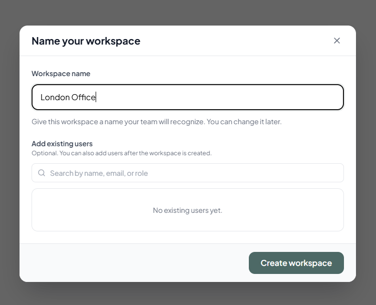 Add workspace name