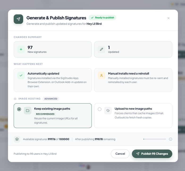 SigStudio Generate and publish signatures