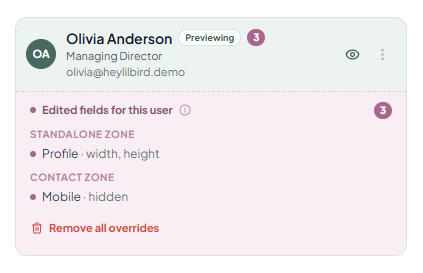 SigStudio User signature data and per user overrides