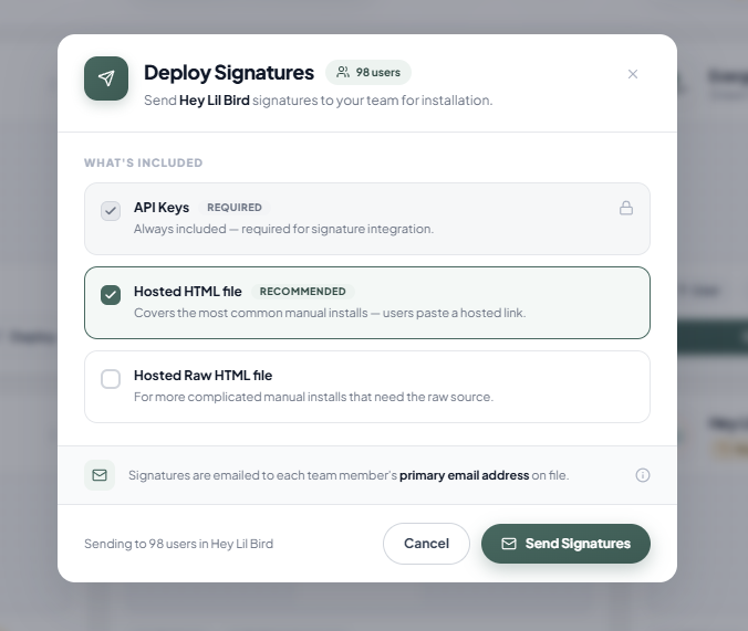 SigStudio Deploy and send all signatures by email