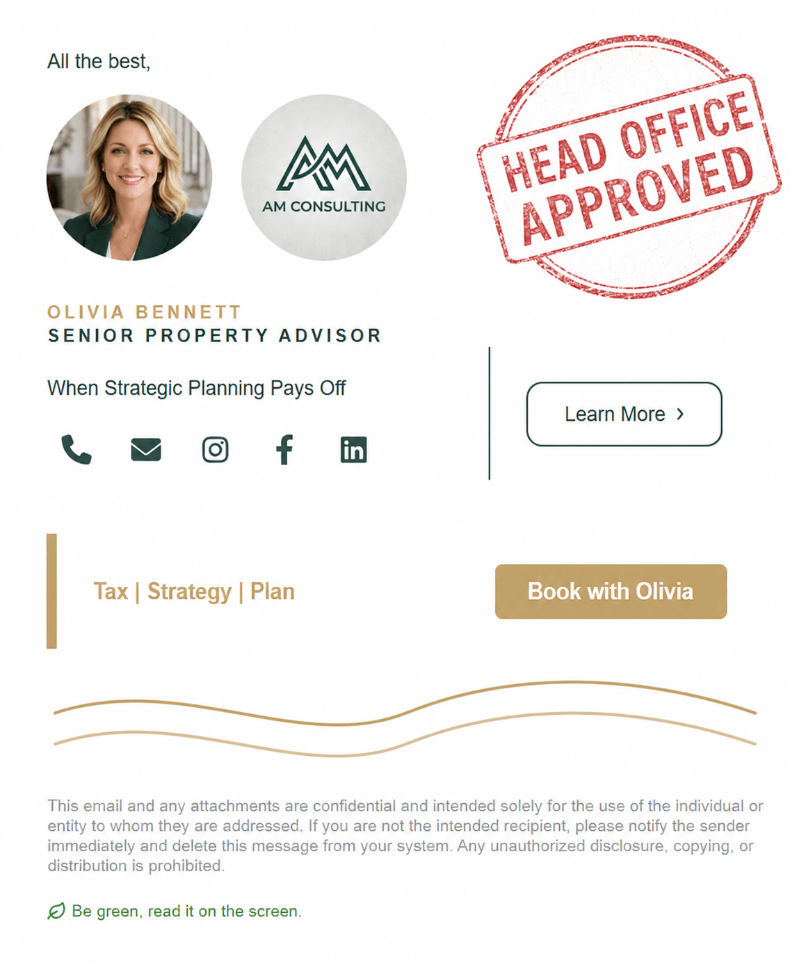SigStudio templates head office approved