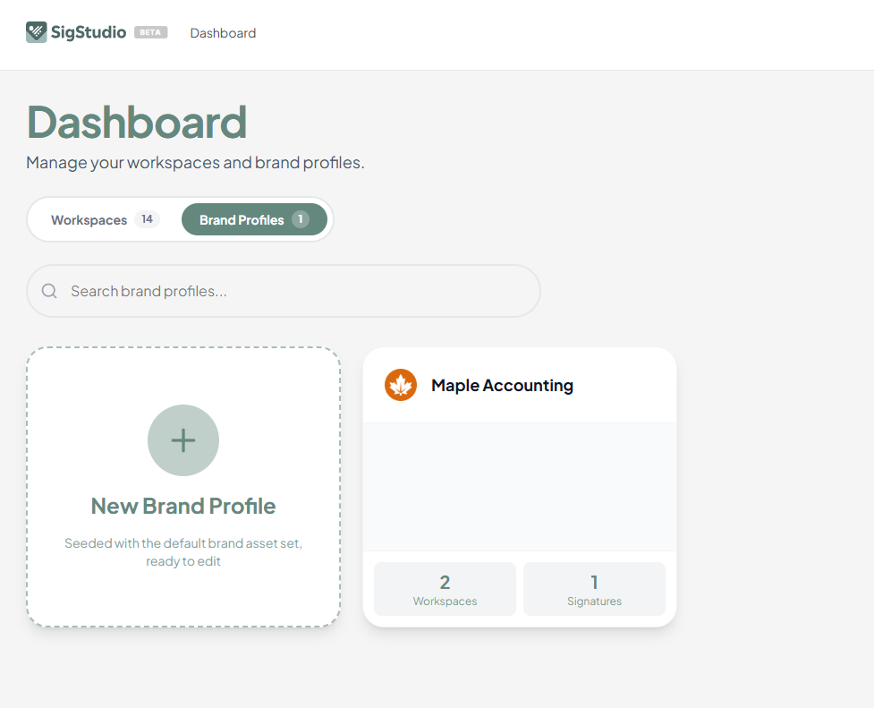 sigstudio create brand profiles email signature software