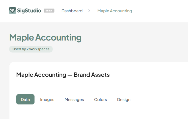 sigstudio edit brand profiles email signature software