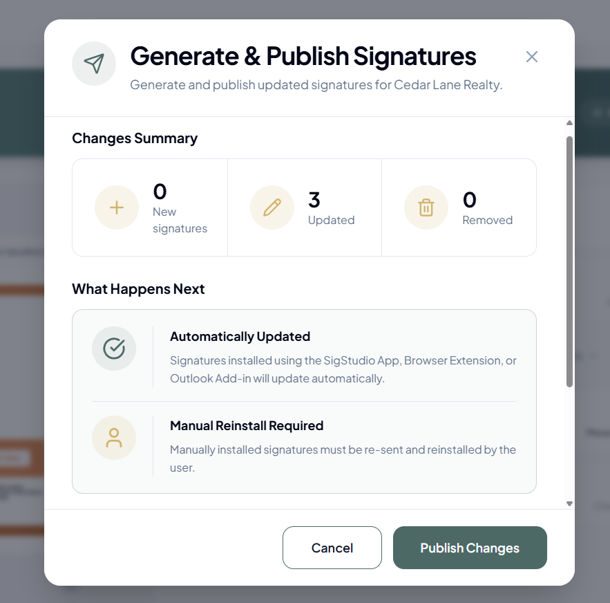 Generate and publish