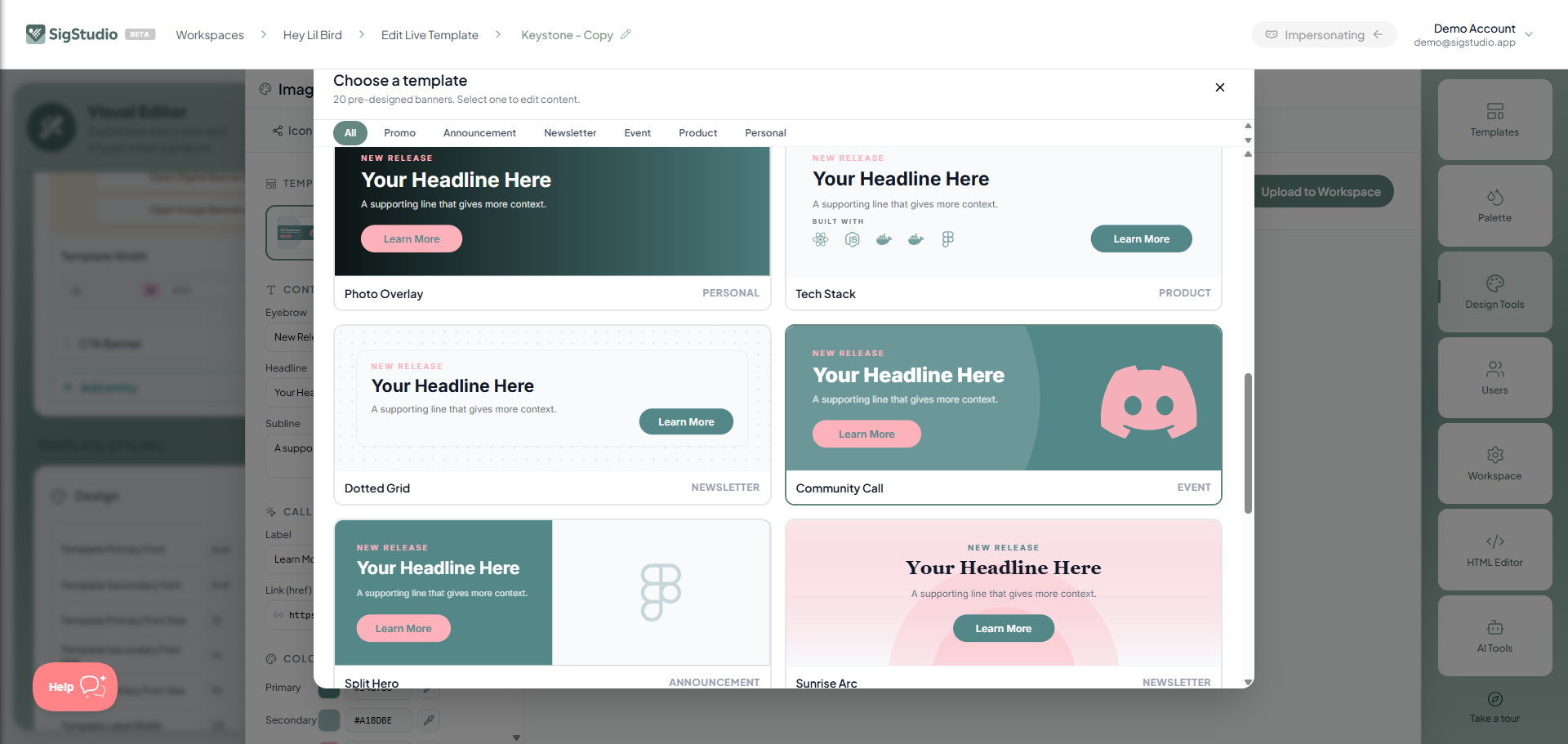 SigStudio Email Signature Image Banners - photo-based banner templates