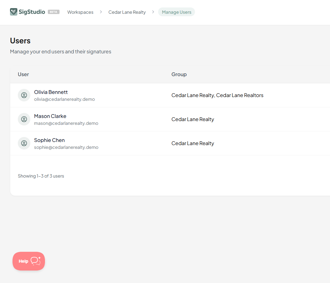 Manage users